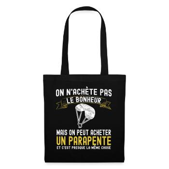On n'achète pas le Bonheur Cadeau Parapente Humour - Sac en tissu - noir - Devant