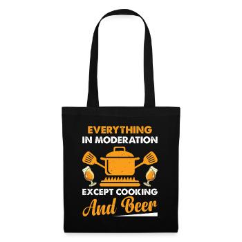 Tout avec modération sauf la cuisine et la bière m - Sac en tissu - noir - Devant