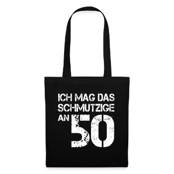 50. Geburtstag Geburtstagsgeschenk 50 Jahre - Stoffbeutel - Schwarz - Vorne
