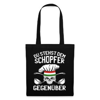 Koch Italien Küche - Schöpfer Gegenüber - Stoffbeutel - Schwarz - Vorne