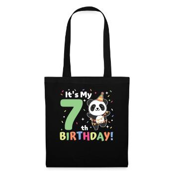 Panda for 7th birthday children seven years old - Tote Bag - black - Front