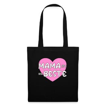 Mama ist die beste - Stoffbeutel - Schwarz - Vorne