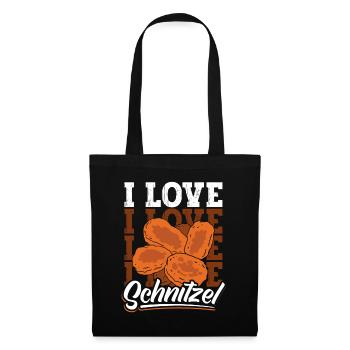I Love Schnitzel - Stoffbeutel - Schwarz - Vorne