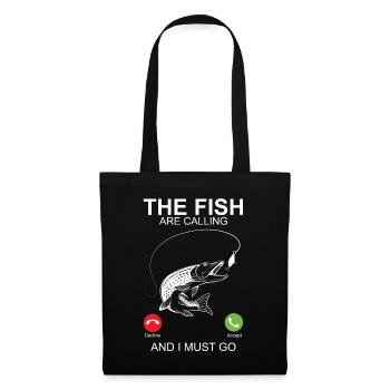 Les poissons appellent - Pêche - Sac en tissu - noir - Devant