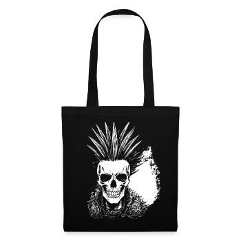 Horror Fan Skull with Mohawk Crazy Punkrocker Pun - Tote Bag - black - Front