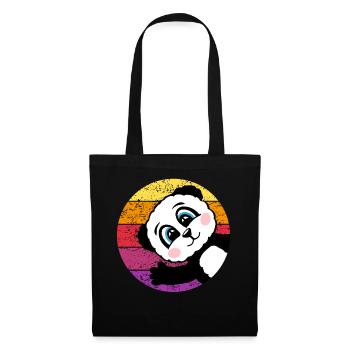 Panda Retro Panda Bear Gift Women Men Kids - Tote Bag - black - Front