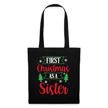 Premier Noël en tant que sœur de famille enceinte - Sac en tissu - noir - Devant