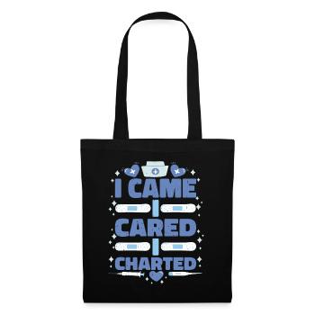 I Came I Cared I Charted 2 - Tote Bag - black - Front