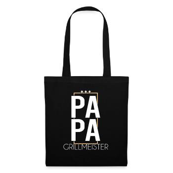 Papa Grillmeister - Stoffbeutel - Schwarz - Vorne