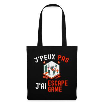 J'Peux Pas J'ai Escape Game Cadeau Room Humour - Sac en tissu - noir - Devant