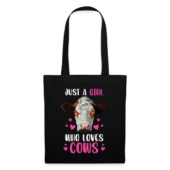 Juste une fille qui aime les vaches - Sac en tissu - noir - Devant
