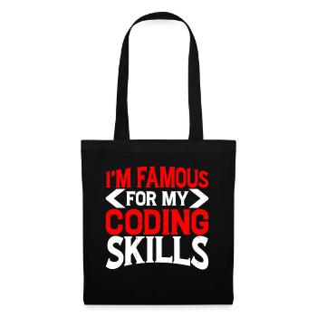 I'm Famous For My Coding Skills 2 - Tote Bag - black - Front