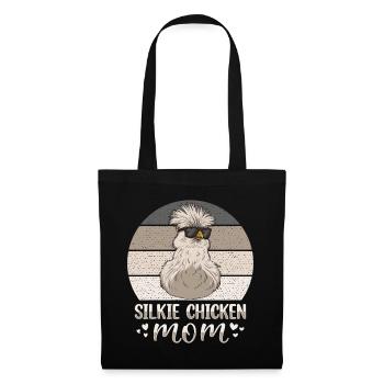 Silkie Chicken Mom Poulet chinois en soie - Sac en tissu - noir - Devant
