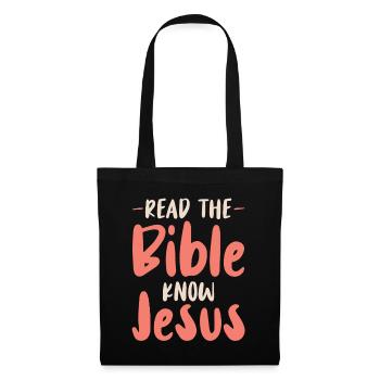 Lire la Bible Foi chrétienne Dieu Jésus - Sac en tissu - noir - Devant