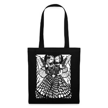 Punkrock Fan Skull mit Mohawk Crazy Antisocial P - Stoffbeutel - Schwarz - Vorne