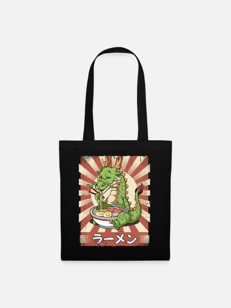 Ramen Drache Nudelsuppe Ramen - Stoffbeutel - Schwarz