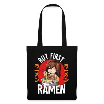 But First Ramen - Stoffbeutel - Schwarz - Vorne