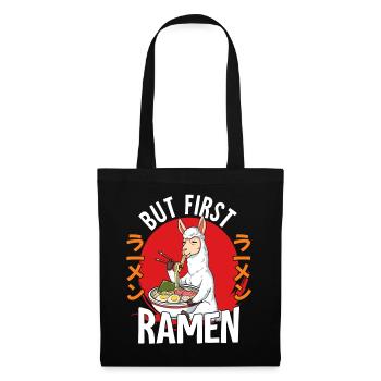 But First Ramen - Stoffbeutel - Schwarz - Vorne