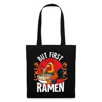 But First Ramen - Stoffbeutel - Schwarz - Vorne