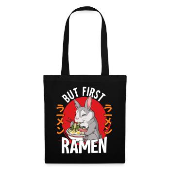 But First Ramen - Stoffbeutel - Schwarz - Vorne