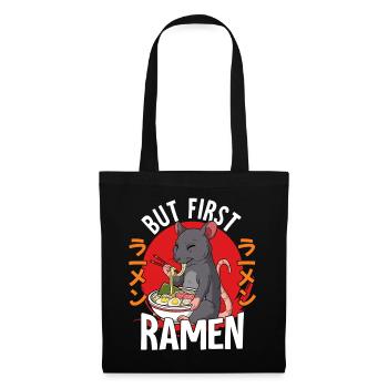 But First Ramen - Stoffbeutel - Schwarz - Vorne