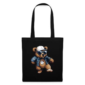Streetstyle Bear Graffiti Kunst Streetart - Stoffbeutel - Schwarz - Vorne