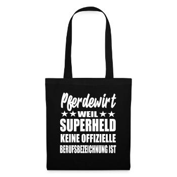 Pferdewirt Superheld Spruch - Stoffbeutel - Schwarz - Vorne