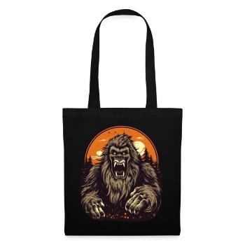Sasquatch Folklore Geschenk Gruseliges Bigfoot - Stoffbeutel - Schwarz - Vorne