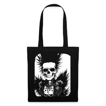 Horror Fan Skull with Mohawk Crazy Punkrocker Pun - Tote Bag - black - Front