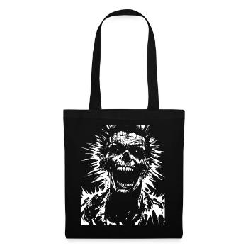 Horror Fan Skull with Mohawk Crazy Punkrocker Pun - Tote Bag - black - Front