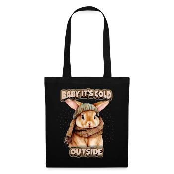 Kaninchen Hase Kawaii Illustration lustiger Spruch - Stoffbeutel - Schwarz - Vorne