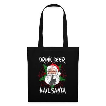 Drink Beer Hail Santa I Baphomet Death Metal - Stoffbeutel - Schwarz - Vorne