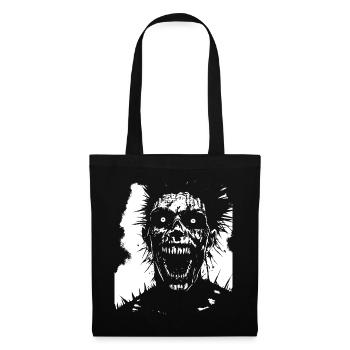 Punkrock Fan Skull mit Mohawk Crazy Antisocial P - Stoffbeutel - Schwarz - Vorne
