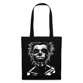 Anarchy Fan Skull avec Mohawk Crazy Antisocial Pu - Sac en tissu - noir - Devant