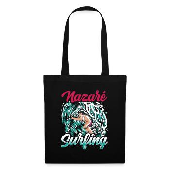 Nazaré Surf Vagues Surfer Surf - Sac en tissu - noir - Devant
