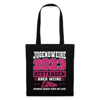 Jugendweihe 2023 Mädchen - Stoffbeutel - Schwarz - Vorne