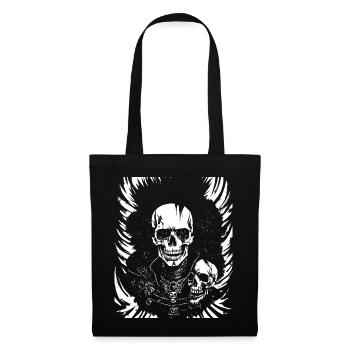 Punkrock Fan Skull mit Mohawk Crazy Antisocial P - Stoffbeutel - Schwarz - Vorne