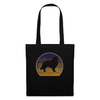 Retro Collie Sheepdog Sunset - Sac en tissu - noir - Devant