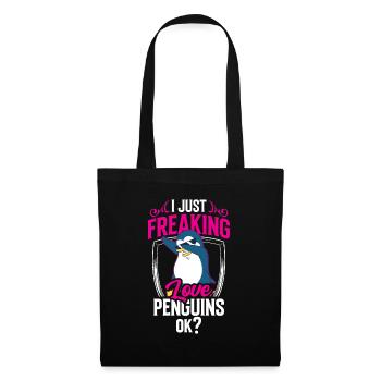 I love penguins just ok animal penguin cute - Tote Bag - black - Front