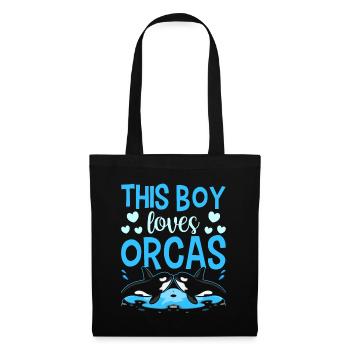 Ce garçon aime les orques de la mer protéger les baleines - Sac en tissu - noir - Devant