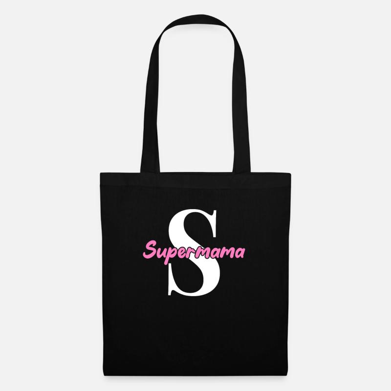 Supermama - Stoffbeutel - Schwarz