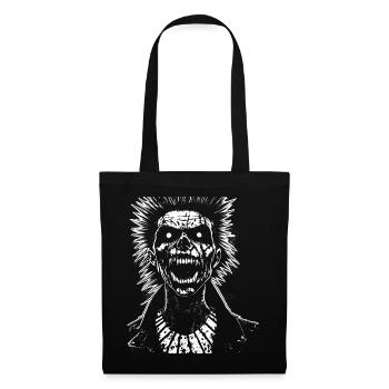 Crâne de fan d'anarchie avec Mohawk Crazy Antisocial Pu - Sac en tissu - noir - Devant