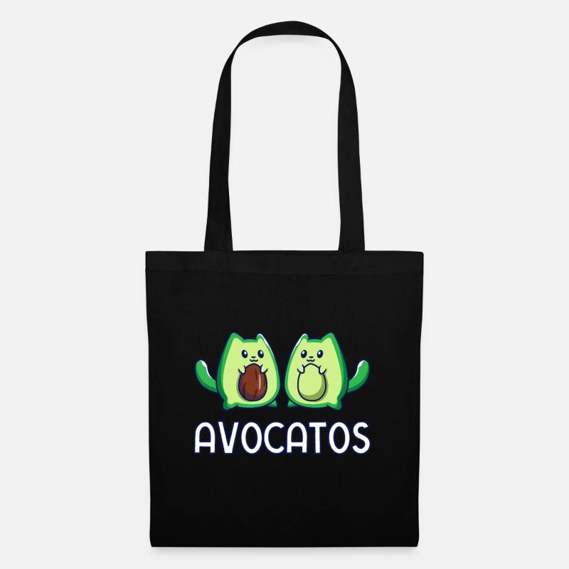 Avogato Avocado Katze Katze Vegan - Stoffbeutel - Schwarz