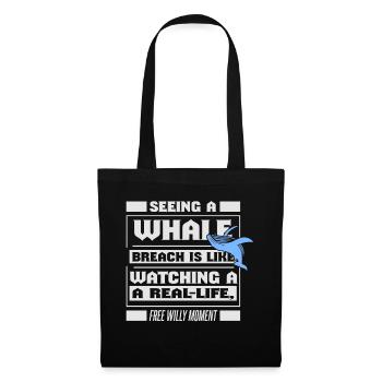 Rorqual bleu pour béluga et mammifères marins - Sac en tissu - noir - Devant