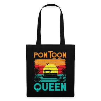 Retro Vintage Style Pontoon Queen - Tote Bag - black - Front
