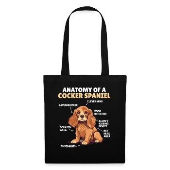 Explication du chien Anatomie d’un cocker - Sac en tissu - noir - Devant