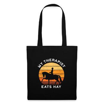 HORSERIDERSUNSETMYTHERAPISTEATSHAY - Tote Bag - black - Front