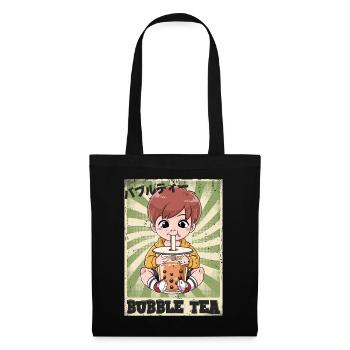 Boba Tea Junge Bubble Tea - Stoffbeutel - Schwarz - Vorne