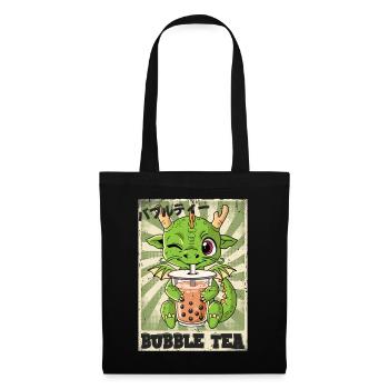 Boba Tea Drache Bubble Tea - Stoffbeutel - Schwarz - Vorne