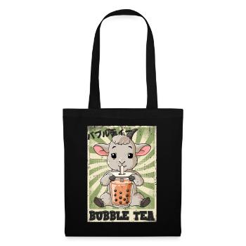 Boba Tea Ziege Bubble Tea - Stoffbeutel - Schwarz - Vorne